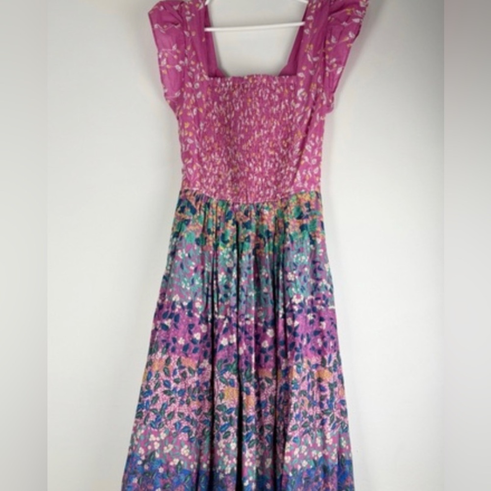 Caroline Constas Pink and Purple Floral Tiered Maxi Dress - Picture 2 of 6